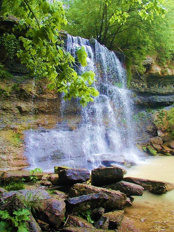 Waterfall Poster featuring the photograph Rock Glen by Rodney Campbell