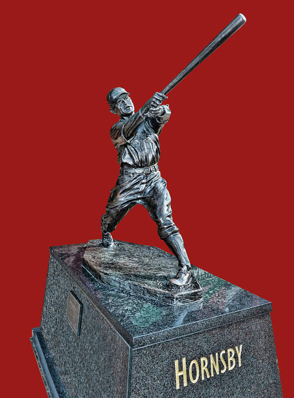 Roger Poster featuring the photograph Roger Hornsby Statue - Busch Stadium by Allen Beatty