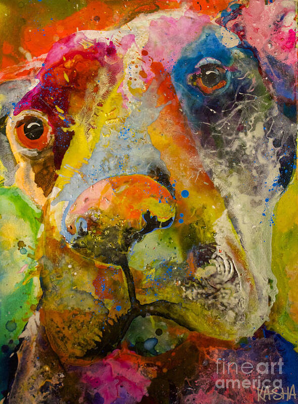 Dog Poster featuring the painting Rose by Kasha Ritter