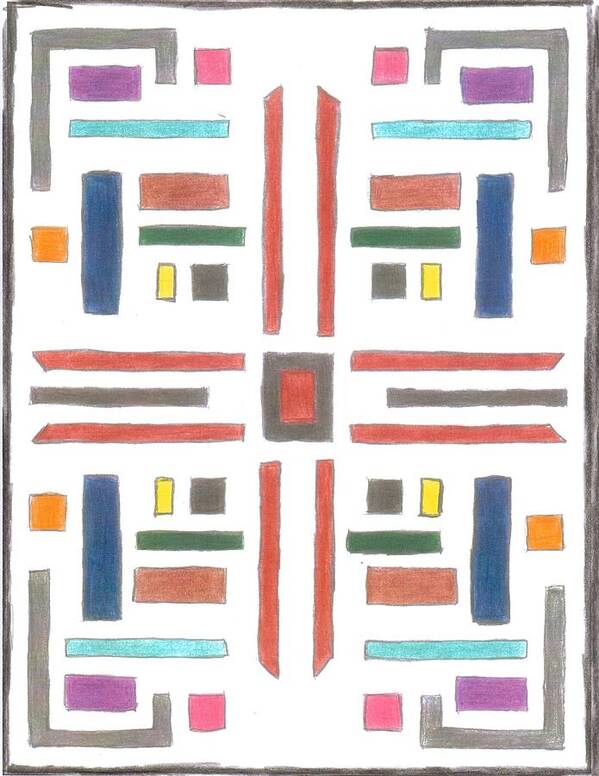 Colorful Poster featuring the pastel Rug #1 by Alan Chandler