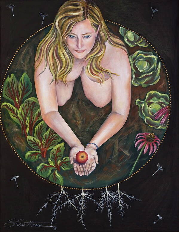 Woman Art Poster featuring the painting Sacred Circle 1 by Sheri Howe