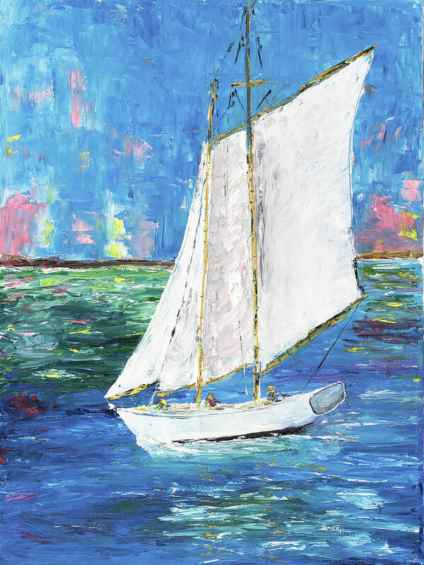 Sailing Poster featuring the painting Sailboat dream by Ken Wood