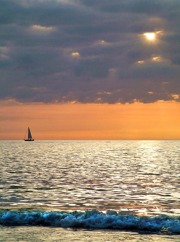 Sea Poster featuring the photograph Sailing in the Sun by Sam Davis Johnson
