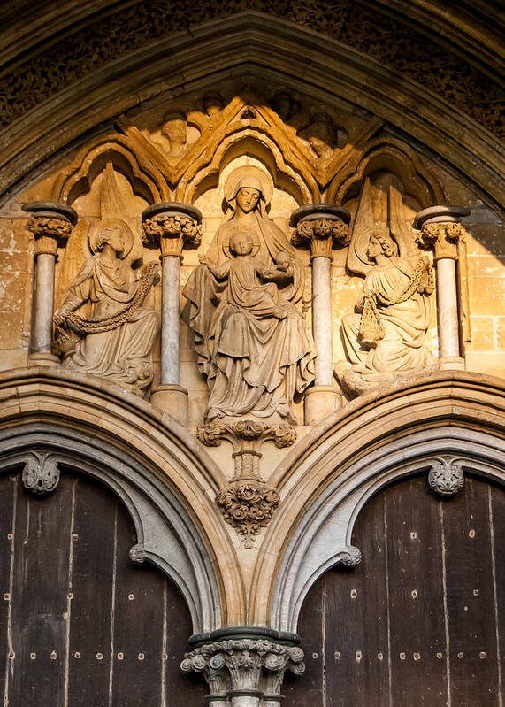  Tom Potter Poster featuring the photograph Salisbury Cathedral Doors by Tom Potter