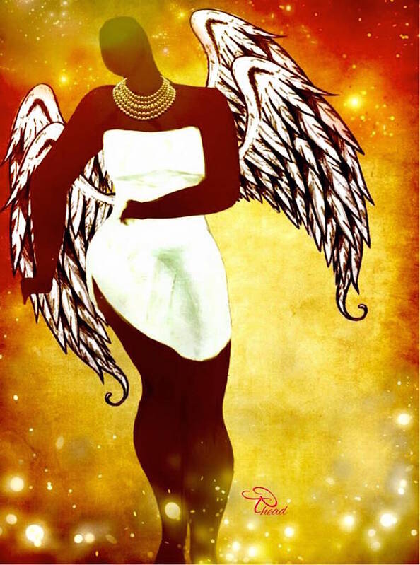 Angel Poster featuring the digital art Sassy Angel by Romaine Head