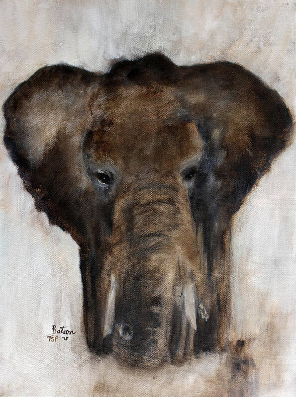 Elephant Poster featuring the painting Save the Elephant by Barbie Batson