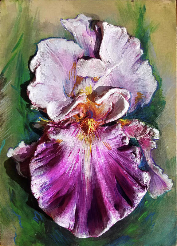  Poster featuring the painting Sculpted Iris by Jacqueline Hudson