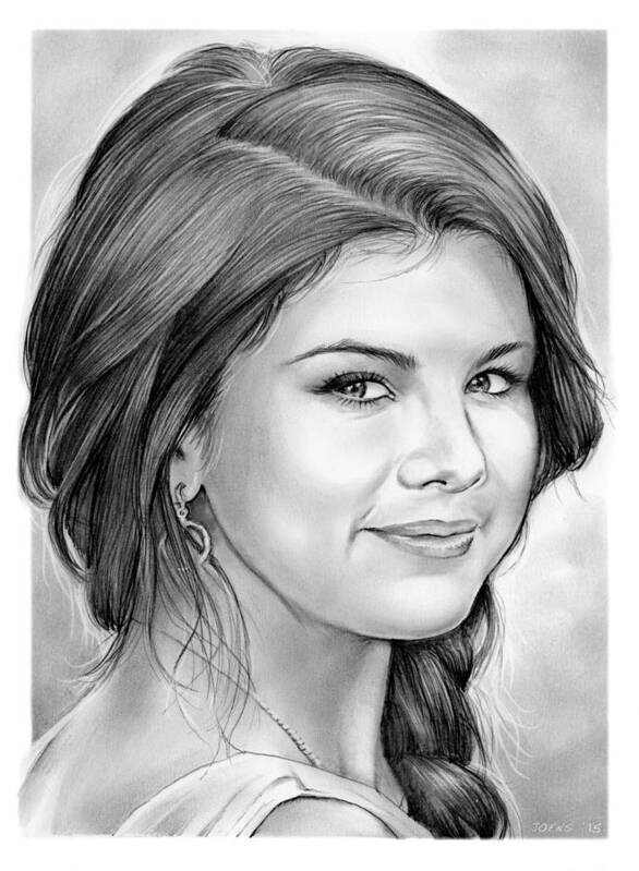 Singer Poster featuring the drawing Selena Gomez by Greg Joens