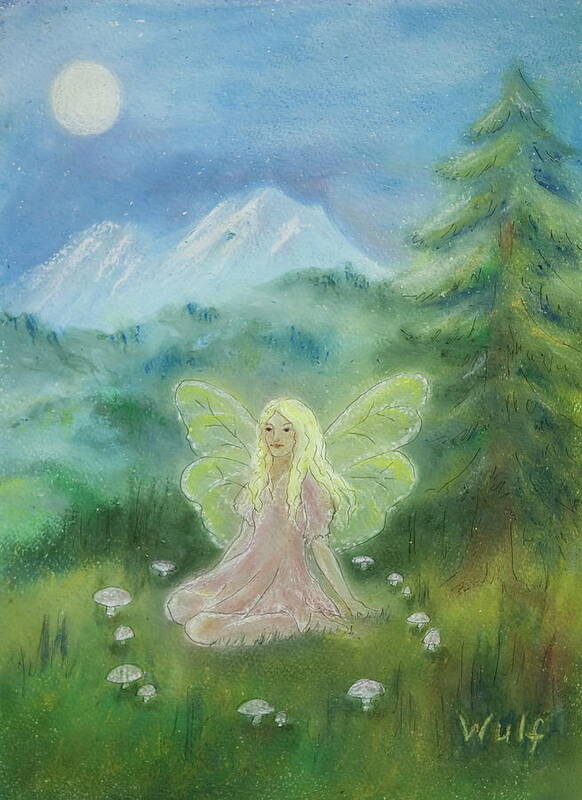 Fairy Poster featuring the painting Shasta Fairy by Bernadette Wulf
