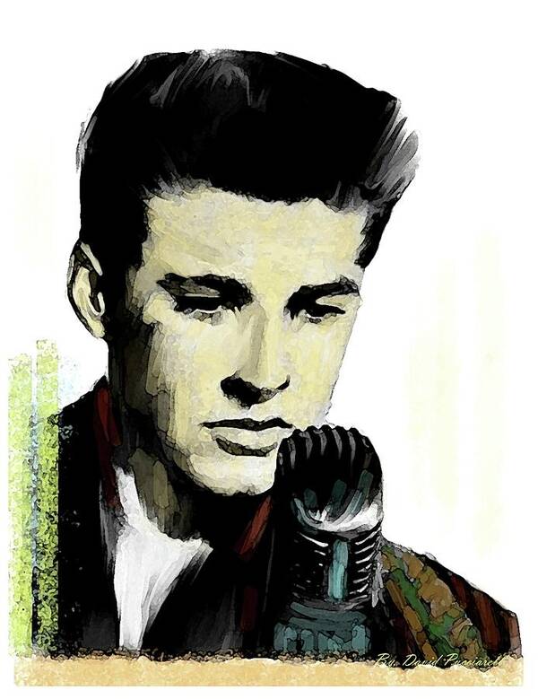 Ricky Nelson Art Work Poster featuring the painting Shine On Youth Ricky Nelson by Iconic Images Art Gallery David Pucciarelli