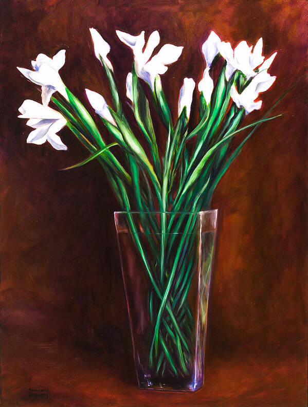 Iris Poster featuring the painting Simply Iris by Shannon Grissom