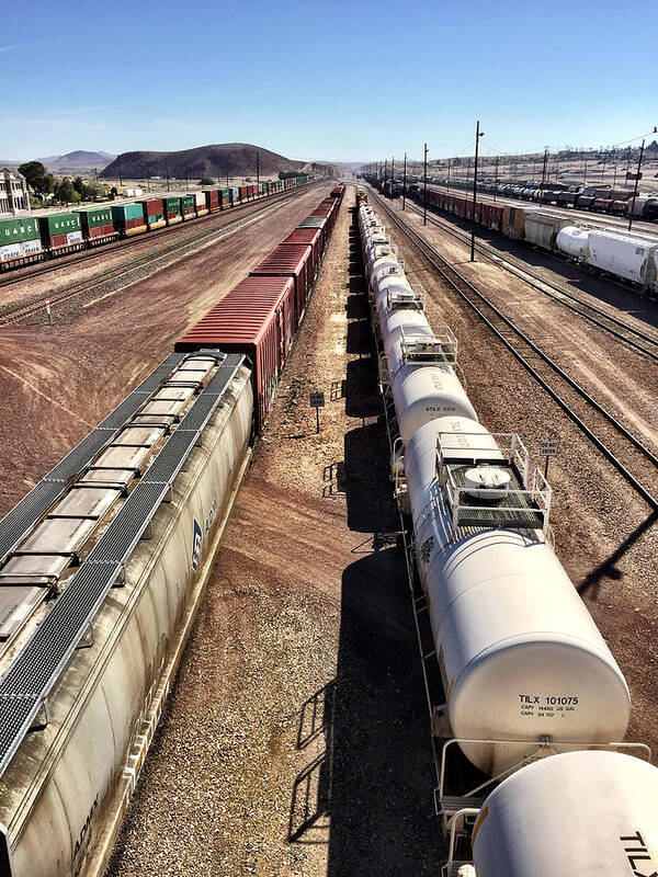 Train Poster featuring the photograph Six Trains by Brad Hodges