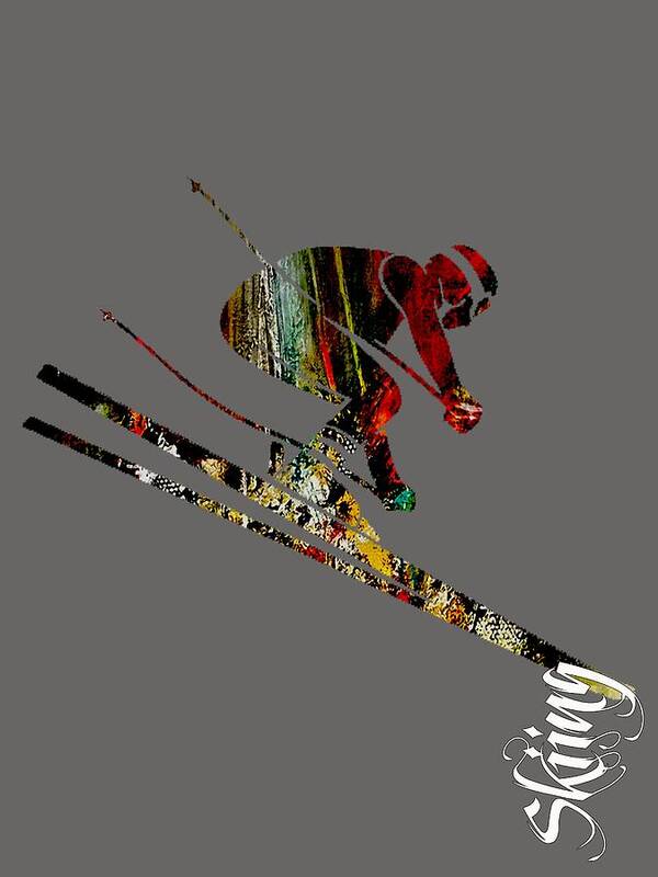 Ski Poster featuring the mixed media Skiing Collection by Marvin Blaine
