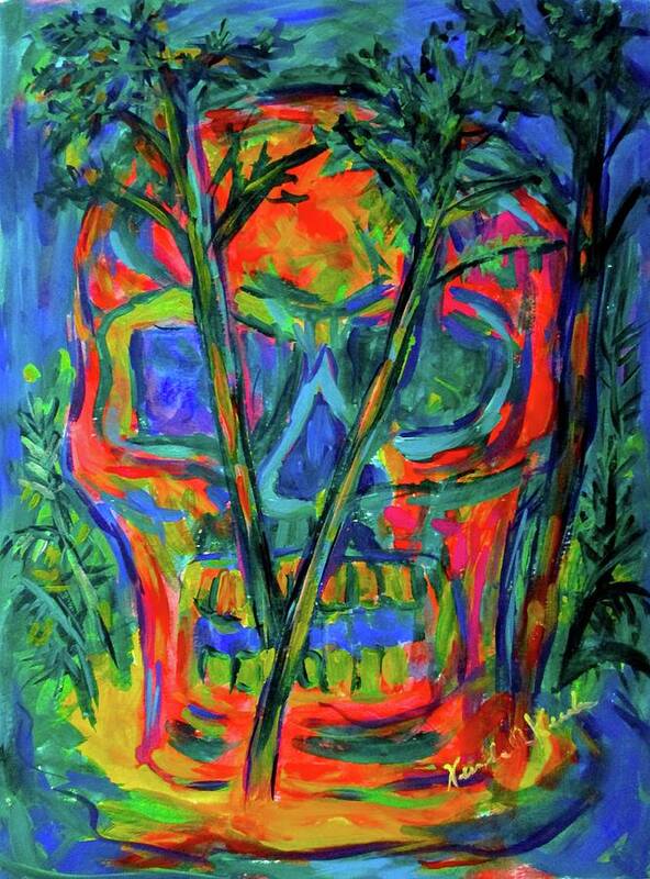 Skull Prints For Sale Poster featuring the painting Skull Island by Kendall Kessler