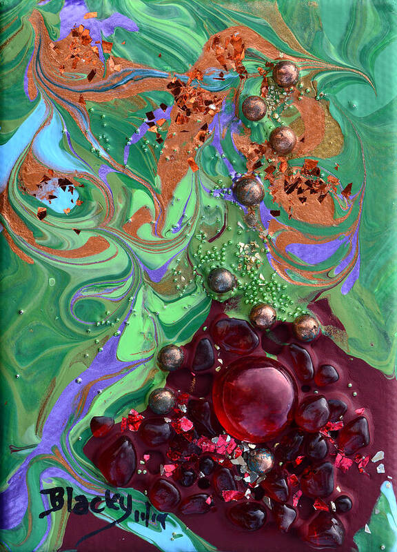 Modern Poster featuring the painting Smashing A Pomegranate by Donna Blackhall