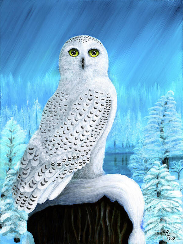 Snow Poster featuring the painting Snowy Delight by Rebecca Parker