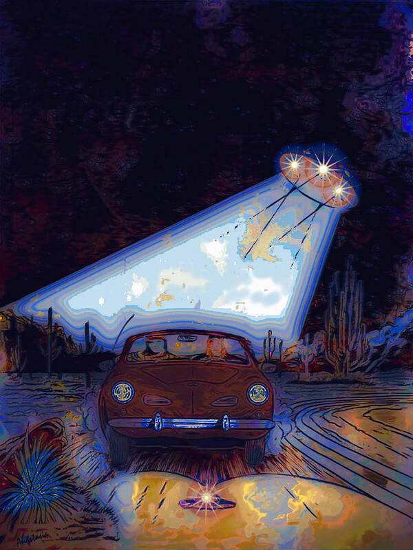 Karmann Ghia Poster featuring the painting Some Enchanted Evening-Retro Romance by Anastasia Savage Ealy
