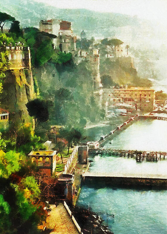 Landscape Poster featuring the digital art Sorrento by Charmaine Zoe