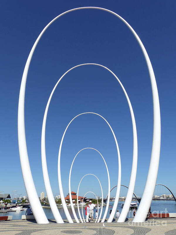 Metal Sculpture Poster featuring the photograph Spanda Sculpture - Elizabeth Quay - Perth - Australia by Phil Banks