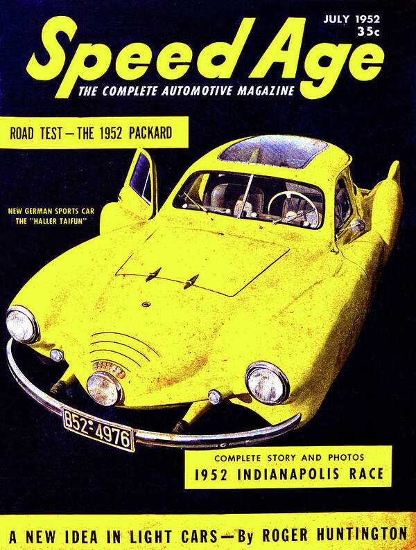 Speed Age Magazine Cover Poster featuring the photograph Speed Age Mag July 1952 by David Lee Thompson