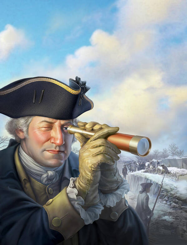 George Washington Poster featuring the digital art Spymaster George by Mark Fredrickson
