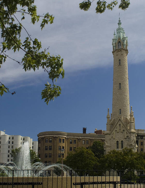 Milwaukee Poster featuring the photograph St Mary's Water Tower by Peter Skiba