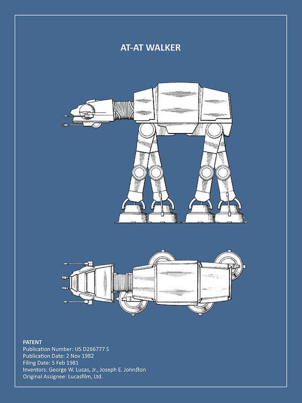 Star Wars Poster featuring the photograph Star Wars - AT-AT Patent by Mark Rogan