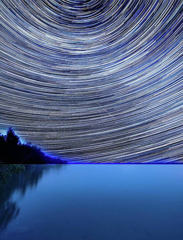 Stars Poster featuring the photograph Starry Night Elk Lake by Dean Ginther