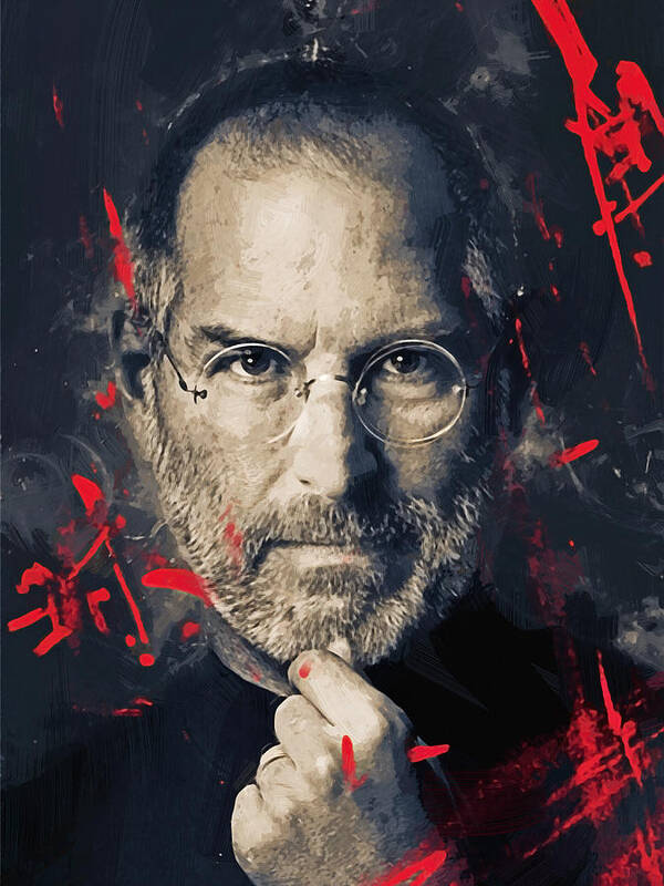Steve Jobs Poster featuring the digital art Steve Jobs by Afterdarkness