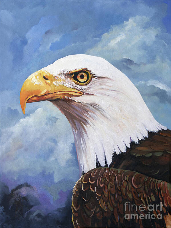 American Bald Eagle Poster featuring the painting Still Free by J W Baker