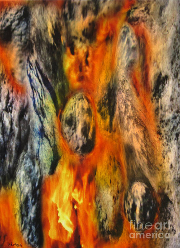 Western Wall Poster featuring the painting The Prayer - Stones on Fire 10 by Dov Lederberg