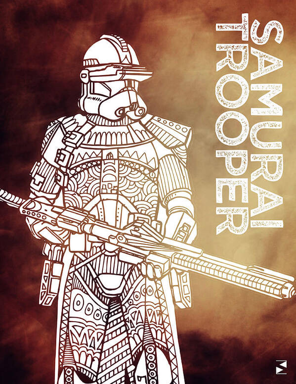 Stormtrooper Poster featuring the mixed media Stormtrooper - Star Wars Art - Brown by Studio Grafiikka