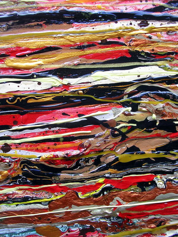 Original Acrylic Abstract Painting Entitled strata Poster featuring the painting Strata by Dawn Hough Sebaugh