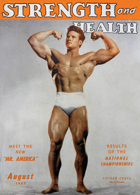 Strength And Health Magazine August 1947 Poster featuring the photograph Strength and Health August 1947 by David Lee Thompson
