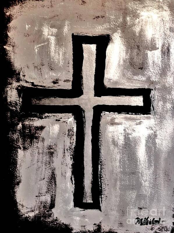 Cross Poster featuring the painting Stunningly Beautiful by Marsha Heiken