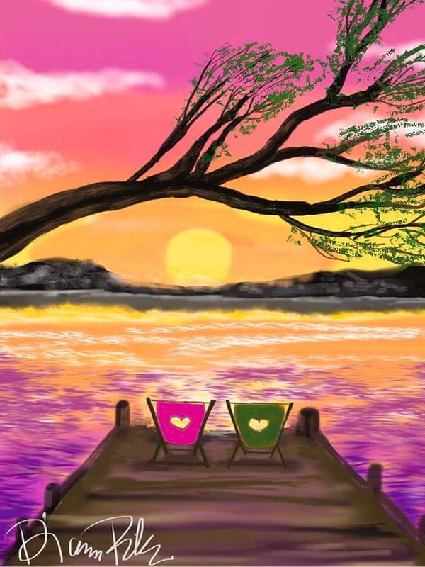 Summer Poster featuring the digital art Summer Sunset by Serenity Studio Art