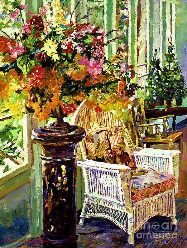 Flowers Poster featuring the painting Sun Room by David Lloyd Glover
