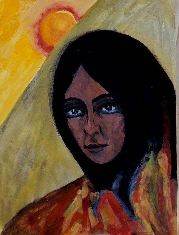 Abstract Poster featuring the painting Sun Woman by Judith Redman