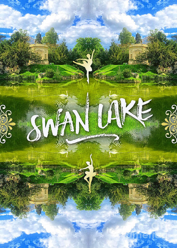 Swan Lake Poster featuring the photograph Swan Lake Belvedere Pavilion Versailles Petit Trianon France by Beverly Claire Kaiya