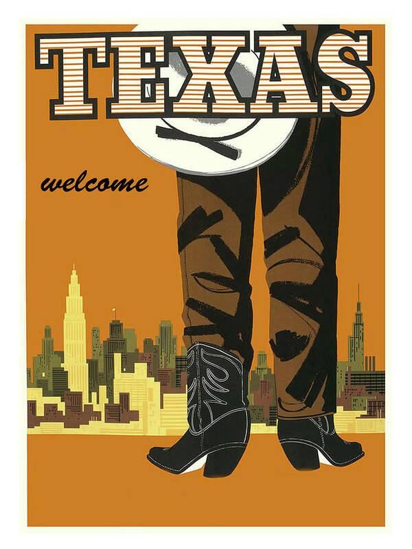 Texas Poster featuring the painting Texas welcome by Long Shot
