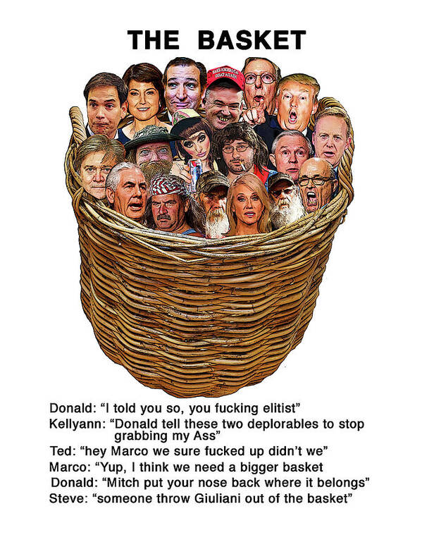 Donald Trump Poster featuring the digital art The Basket by Joe Palermo