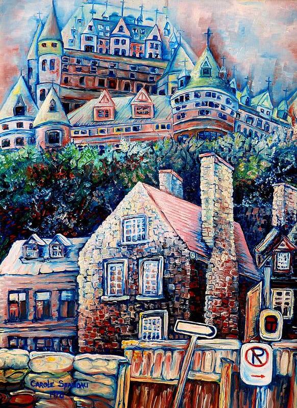  Chateau Frontenac Poster featuring the painting The Chateau Frontenac by Carole Spandau