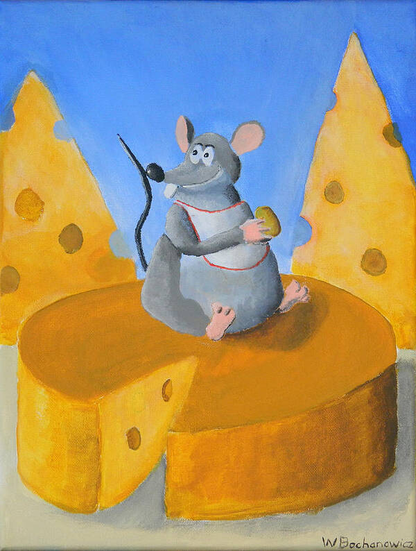 Cheese Rat Poster featuring the painting The Cheese Rat by Winton Bochanowicz