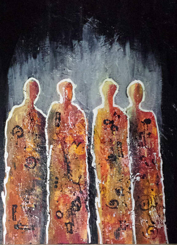 Abstract People Poster featuring the painting The Committee by Elise Boam