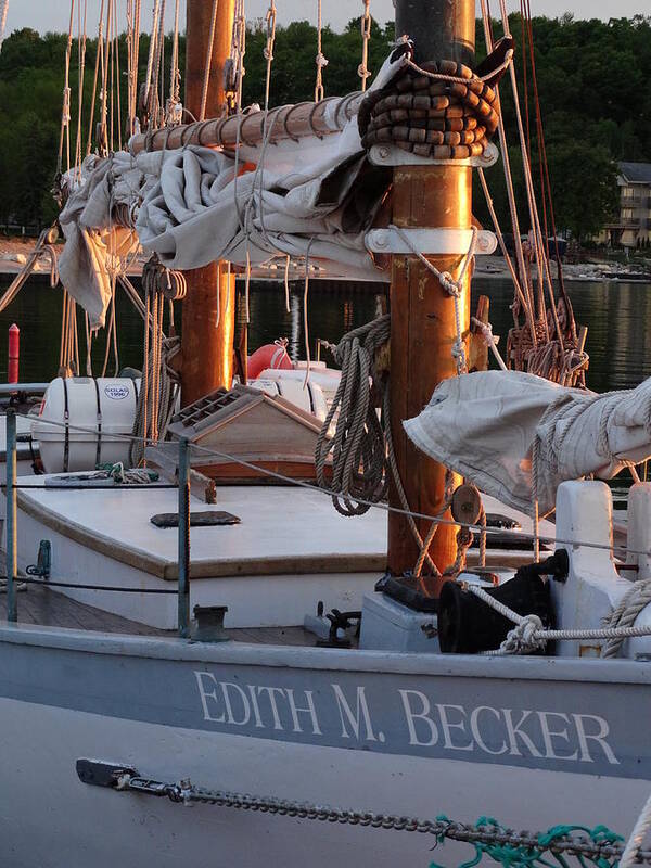 Sailboat Poster featuring the photograph The Edith M. Becker at Dock by David T Wilkinson