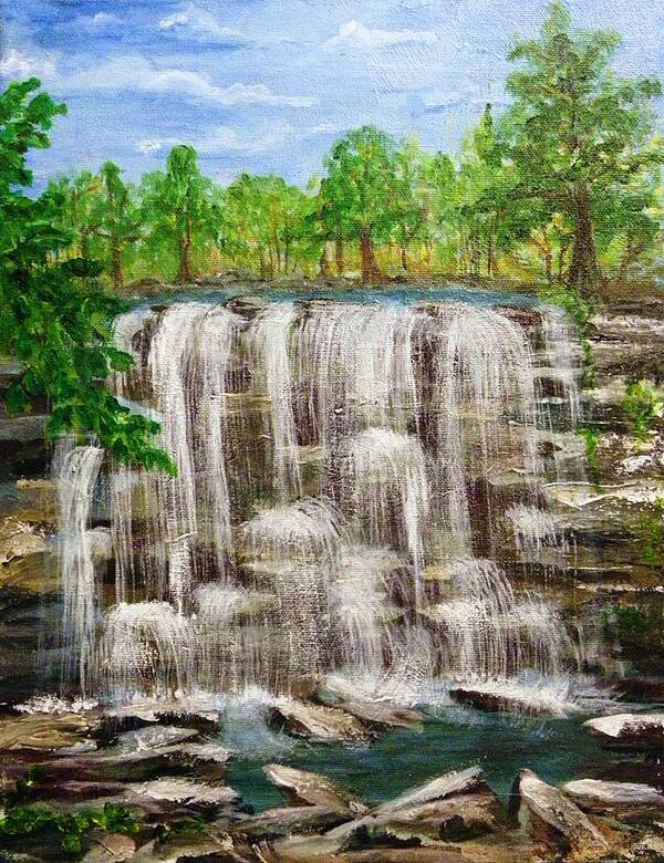 Acylics Poster featuring the painting The Falls by Peggy King