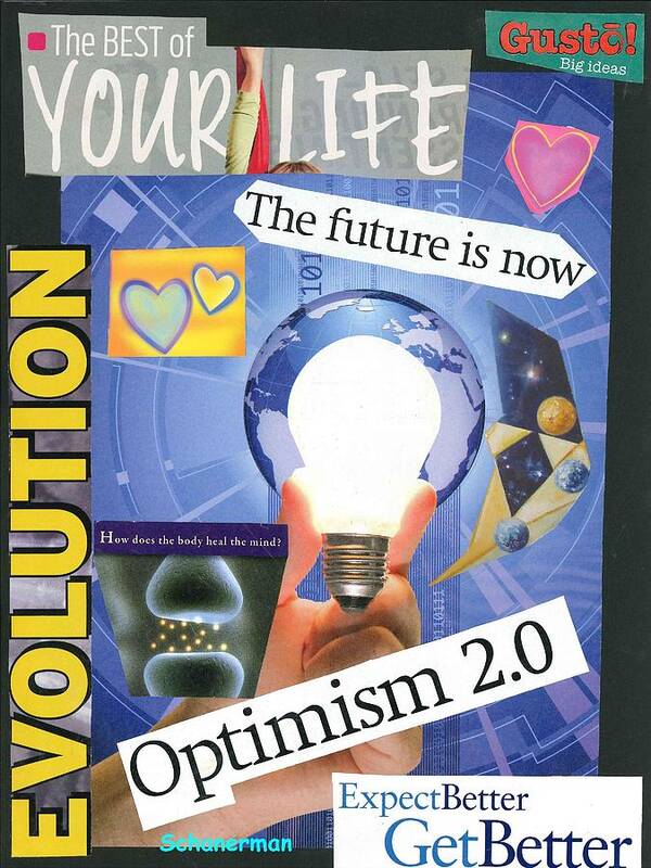 Collage Art Poster featuring the mixed media The Future is Now by Susan Schanerman