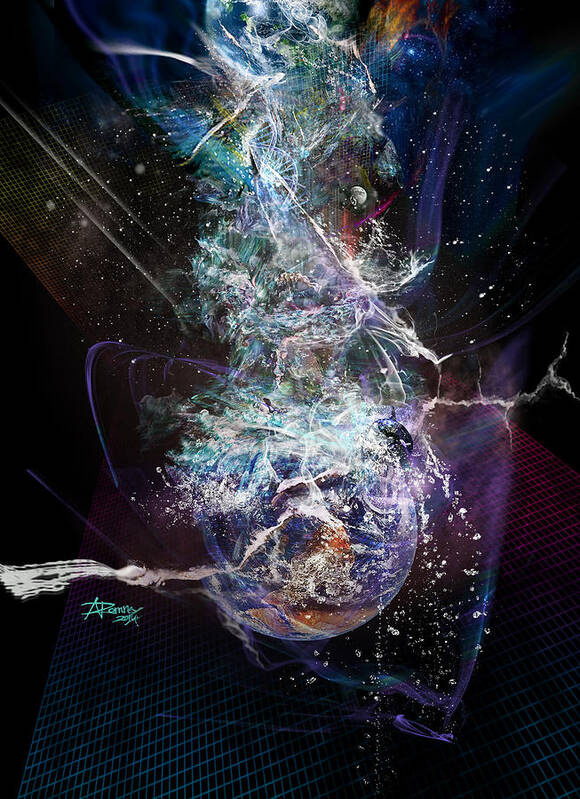 Earth Poster featuring the digital art The Great Shift of Humanity by Atheena Romney