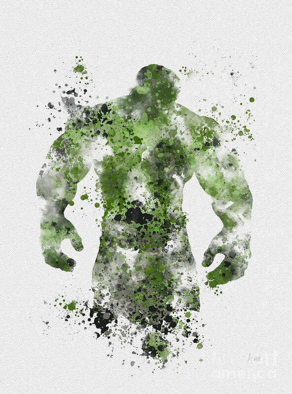 Incredible Hulk Poster featuring the mixed media The Green Giant by My Inspiration