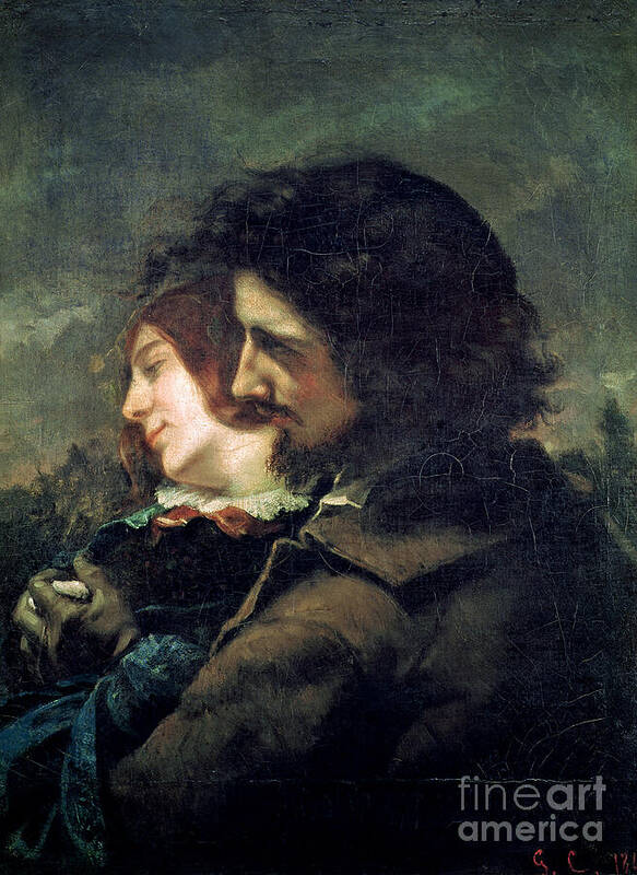 Courbet Poster featuring the painting The Happy Lovers by Gustave Courbet